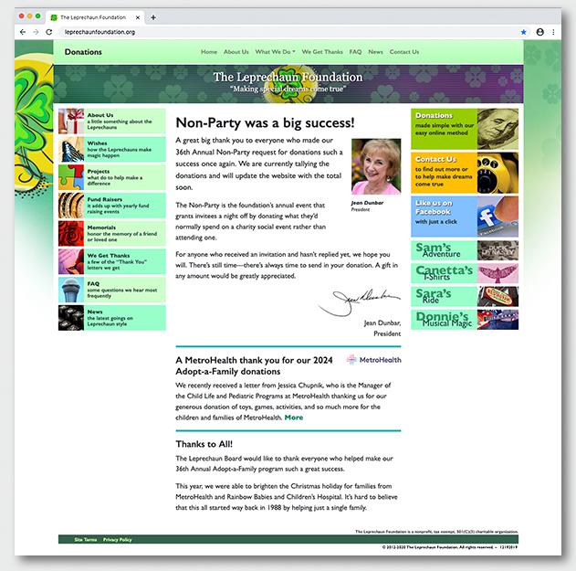 The Leprechaun Foundation Responsive Website Design